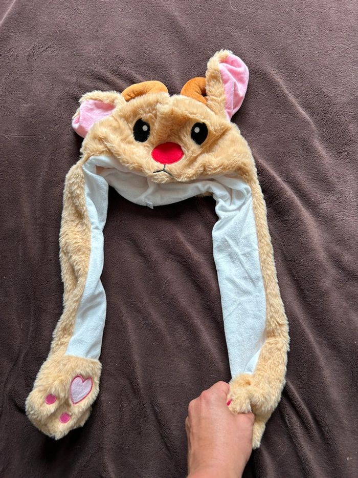 Bonnet renne avec pompe pour lever les oreilles - photo numéro 2