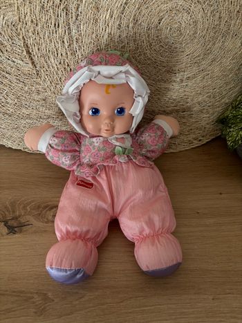 Vintage doudou poupée puffalump rose fleurs playskool 1999 