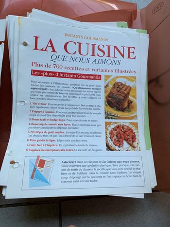 Lot de fiche cuisine recette française en vrac