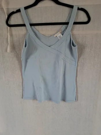 Débardeur original femme bleu ciel