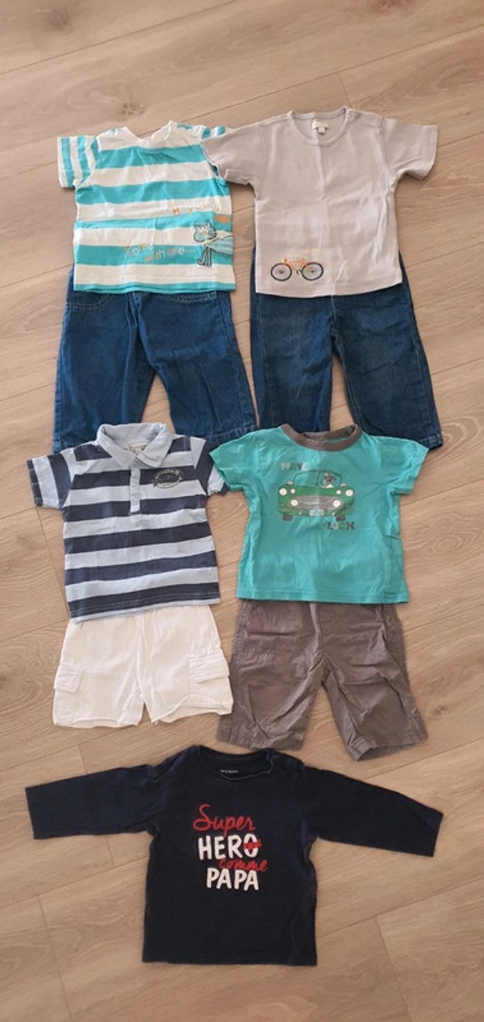 Lot 4 tenues été +1 T-shirt ml. 12 mois
