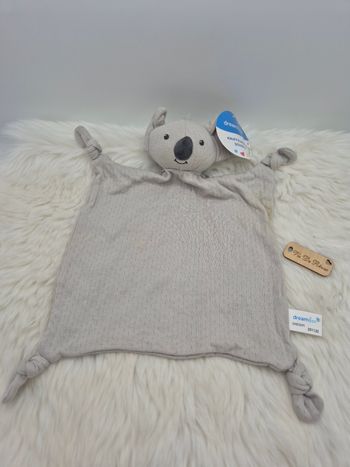 Doudou plat Koala Rouge Gris Dreambee