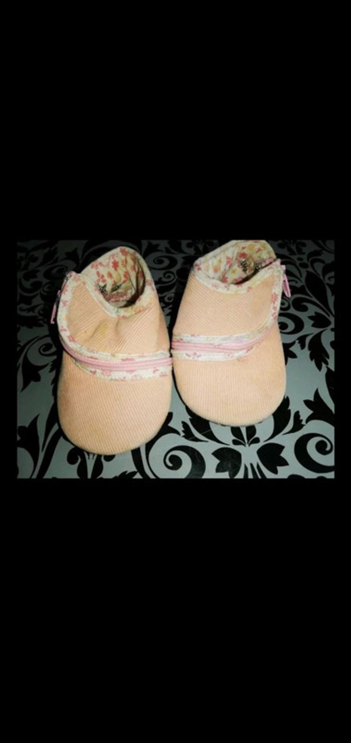 Chausson rose zippé 0/3 mois