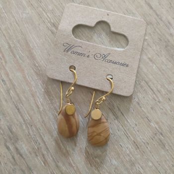 Boucles d'oreilles effet bois