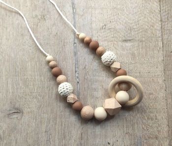 Collier allaitement beige marron