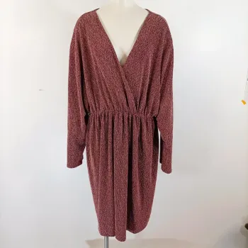 Robe bordeaux pailletée manches longues 2W Paris Taille 6 (58/60) A460
