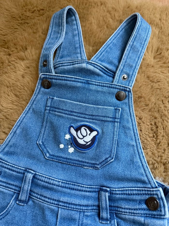 Salopette short en jean Mickey Disney t.12m - photo numéro 2