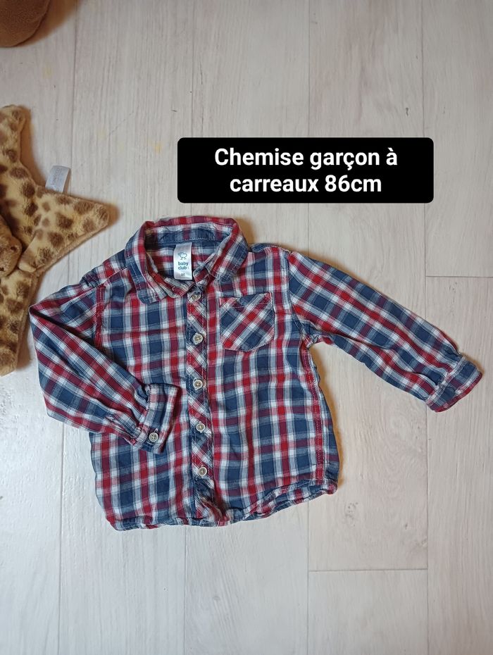 Chemise garçon à carreaux 86cm