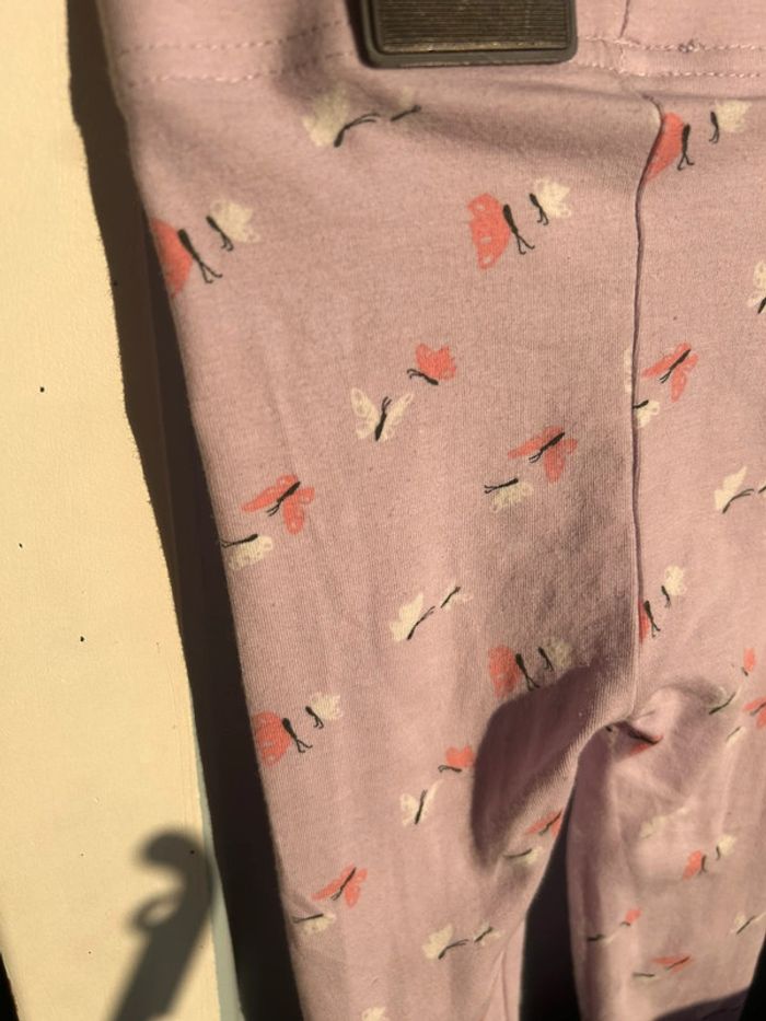 Legging lilas, motif papillon , 9-12 mois - photo numéro 2