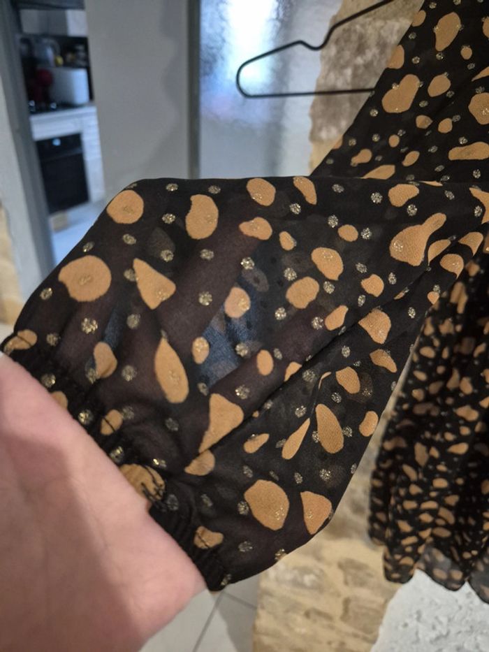 Très joli blouse longue ou robe plissée motif léopard Senes taille 46 - photo numéro 3
