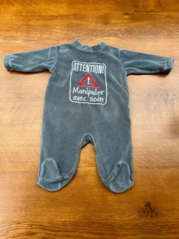 Pyjama gris Picco Mini 3 mois