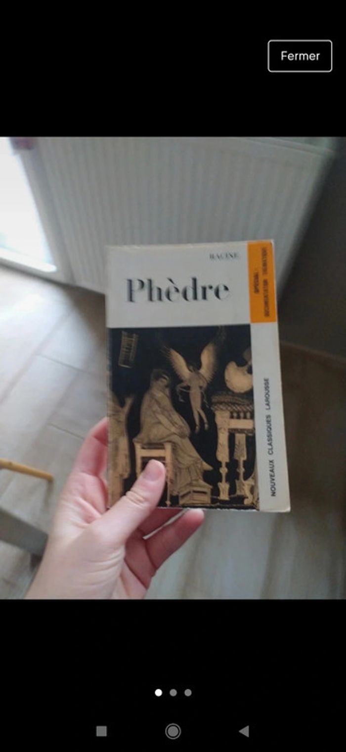 Livre Phèdre racine vintage