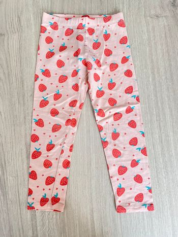 Legging orange rouge avec imprimé fraises taille 5 ans fille