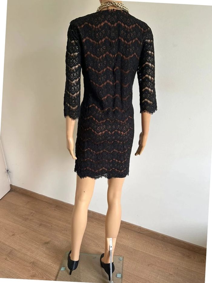 Robe noire et marron en dentelle 123 taille 36 jamais portée - photo numéro 9