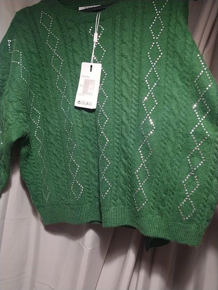 Pull à strass coupe loose taille unique neuf - photo numéro 2