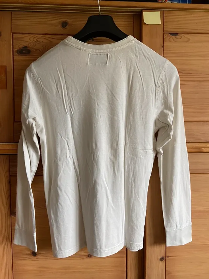 T-shirt à manches longues blanc cassé - photo numéro 2