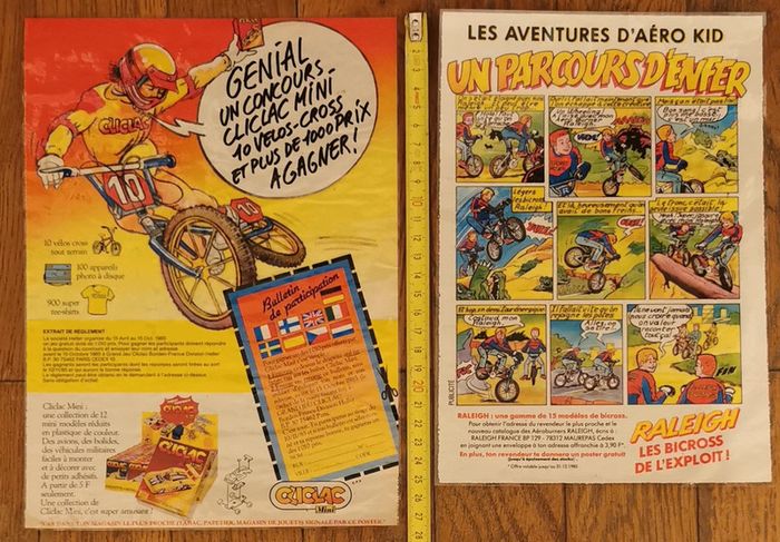Lot anciennes publicités plastifiées vélo cross bmx vintage - photo numéro 3