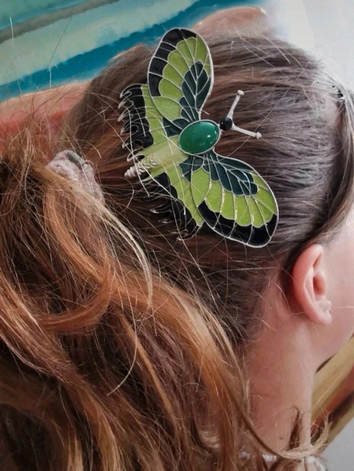 Barette a cheveu rétro papillon Titanic - photo numéro 3