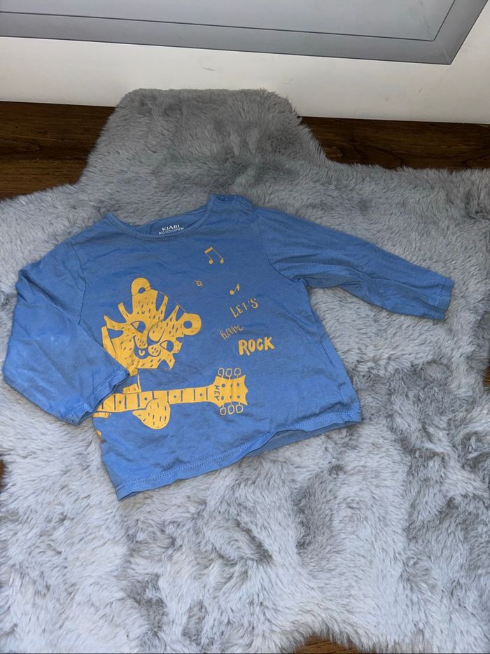 Haut manches longues bleu motifs tigre - 18 mois - Kiabi