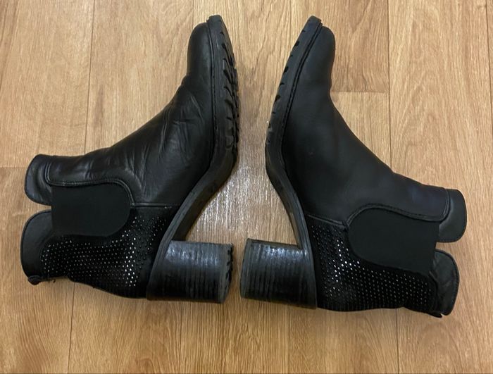 Bottines crantées noires cuir 38 - photo numéro 8