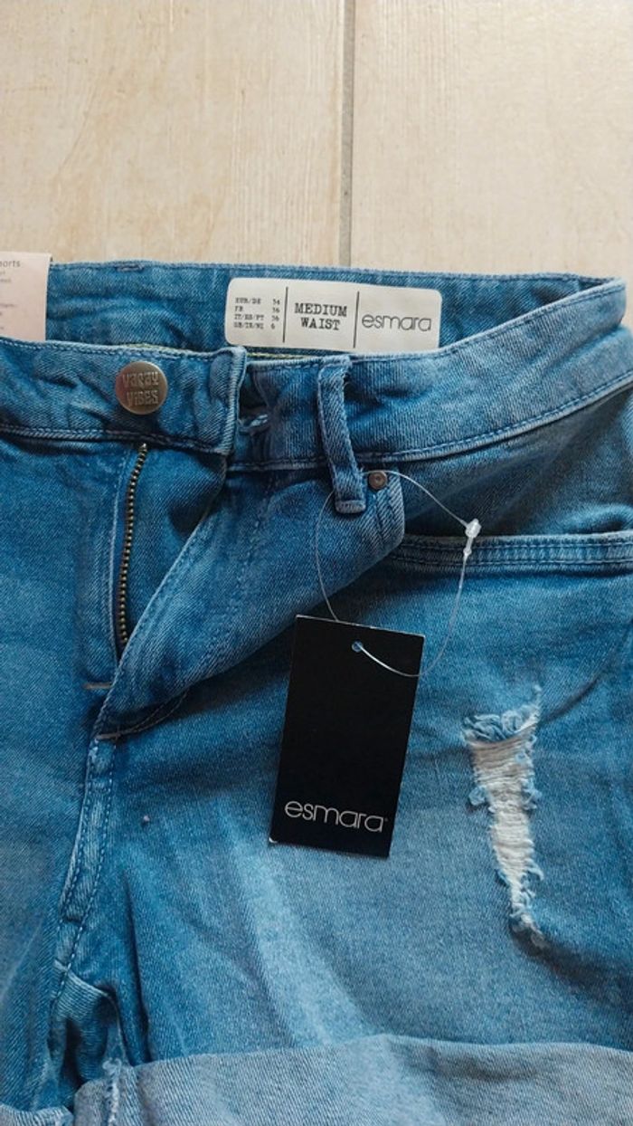 Short en jeans taille normale Esmara marine bleu - photo numéro 2