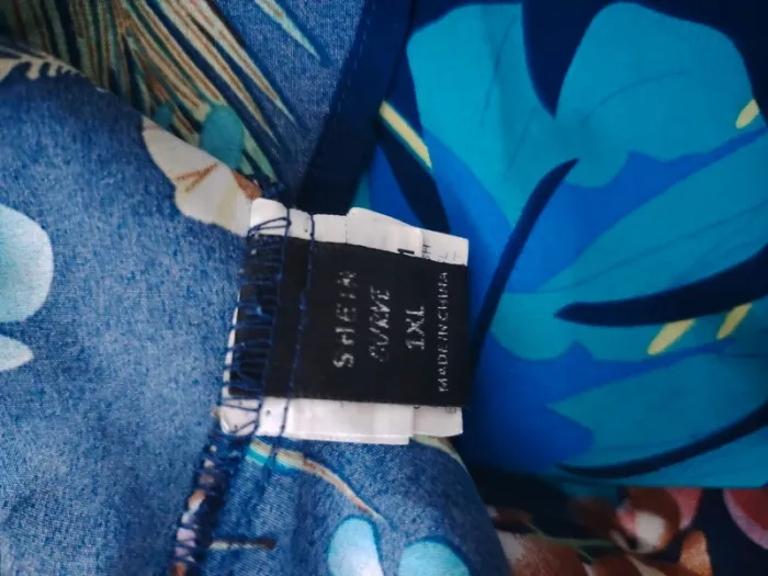 Robe sans bretelles d'été bleu Taille 1XL Shein - photo numéro 2