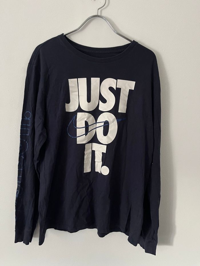 sweat avec manche nike bleu marine - photo numéro 2