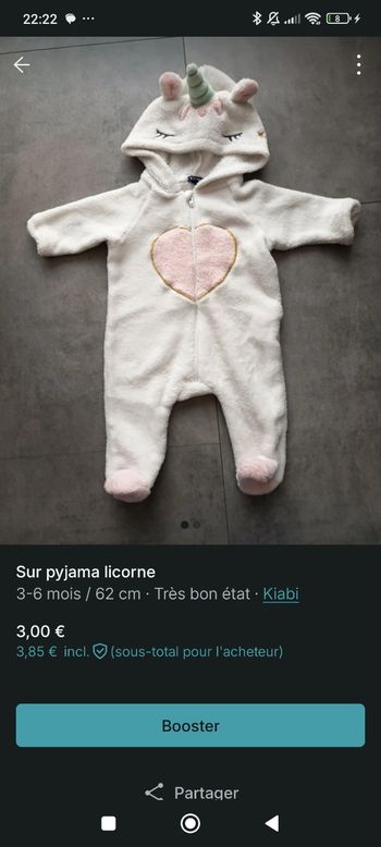 Sur pyjama licorne 