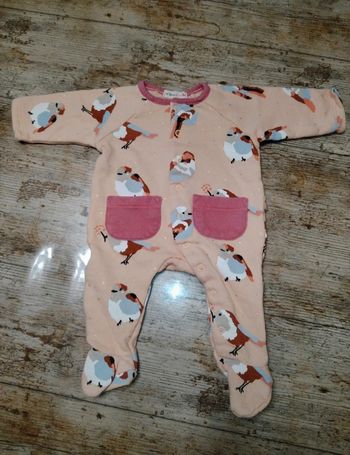 Joli pyjamas / grenouillère en coton fille 3 mois