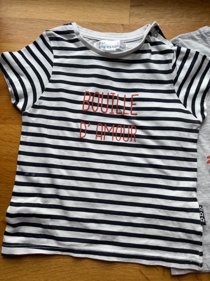 Lot 2 t-shirts MC mes petits cailloux 18 mois garçon - photo numéro 2
