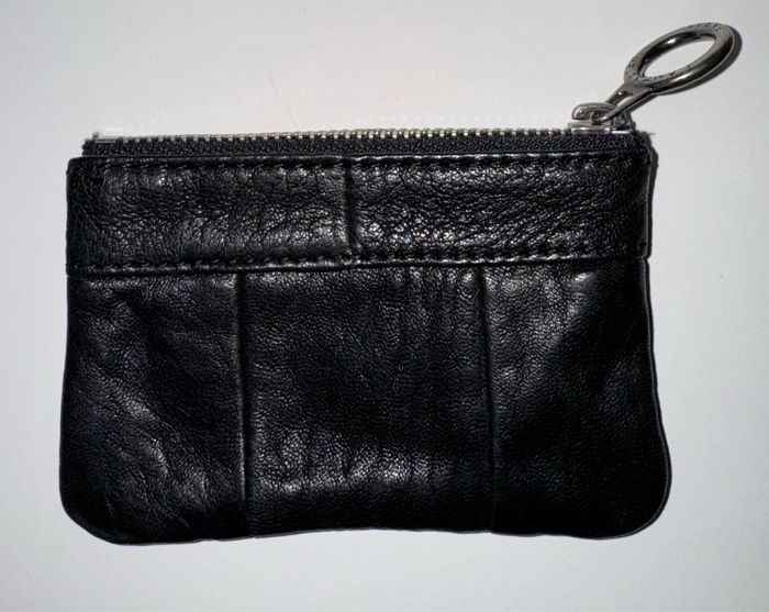 Porte monnaie noir et argenté Lancaster en cuir avec anneau - photo numéro 3