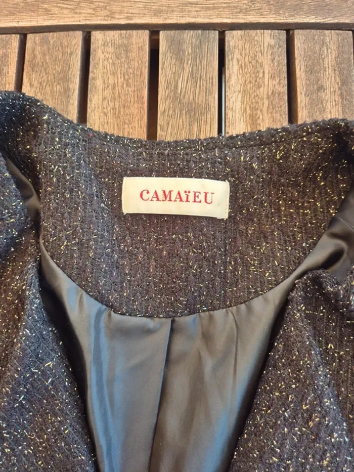 Blazer noir et or Camaïeu T.38 - photo numéro 4