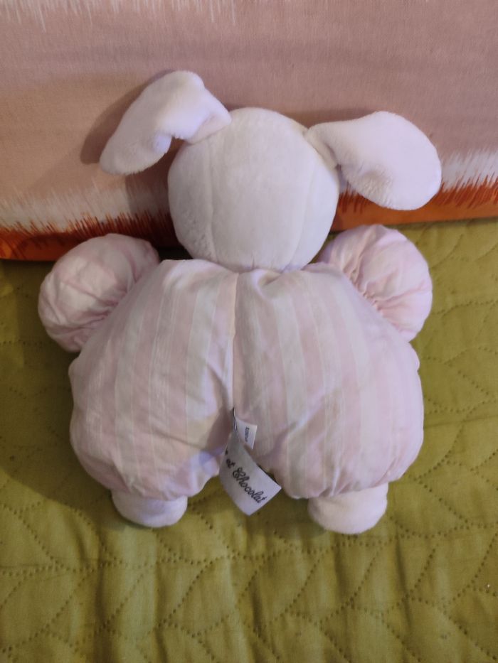 Doudou lapin rose tartine et chocolat - photo numéro 2