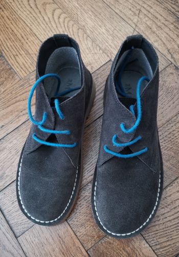 Bottines en cuir lacées garçon 34 Mango