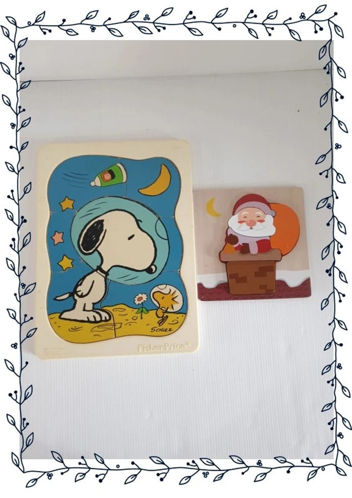 Lot de 2 petits puzzle en bois, bon état