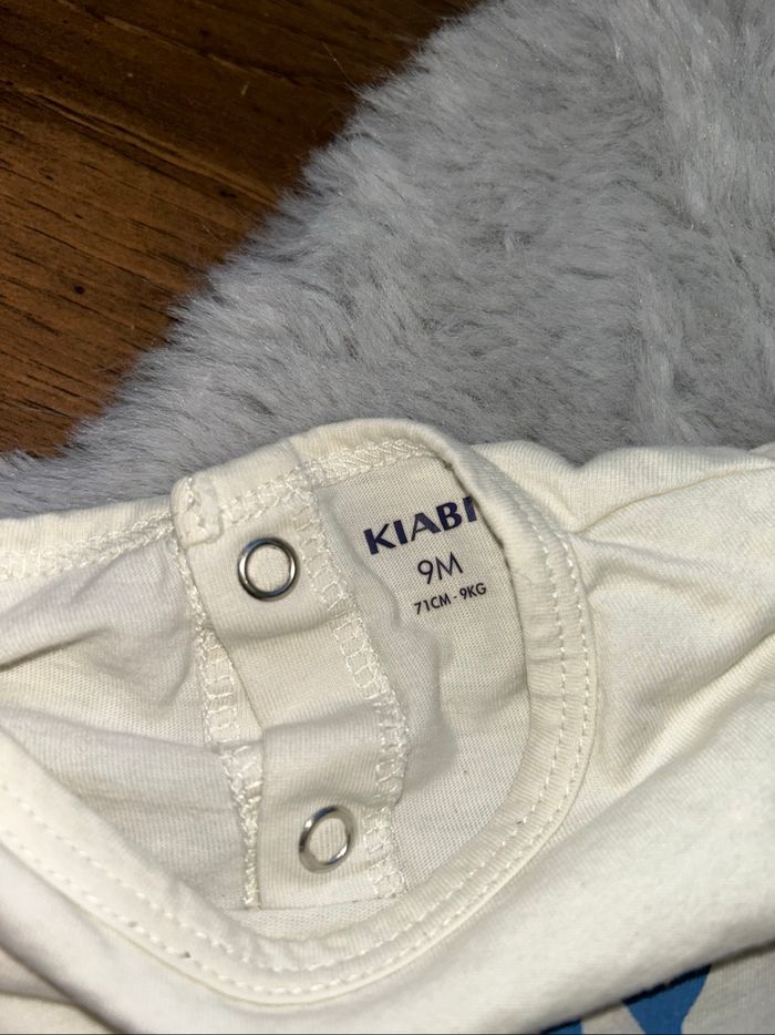 Pyjama fin jaune très pâle / blanc - 9 mois - Kiabi - photo numéro 4
