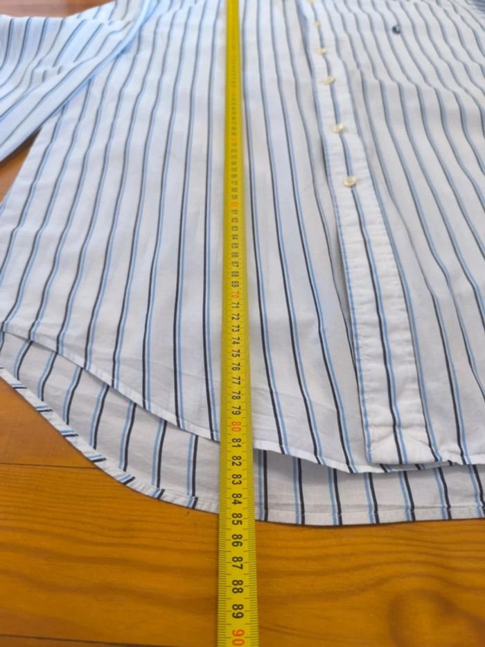 Chemise à rayures - Ralph Lauren - Yarmouth - Logo brodé marine - blanc, bleu, noir - Taille L - photo numéro 12