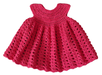 robe coton bébé fait main au crochet 3 / 6 mois