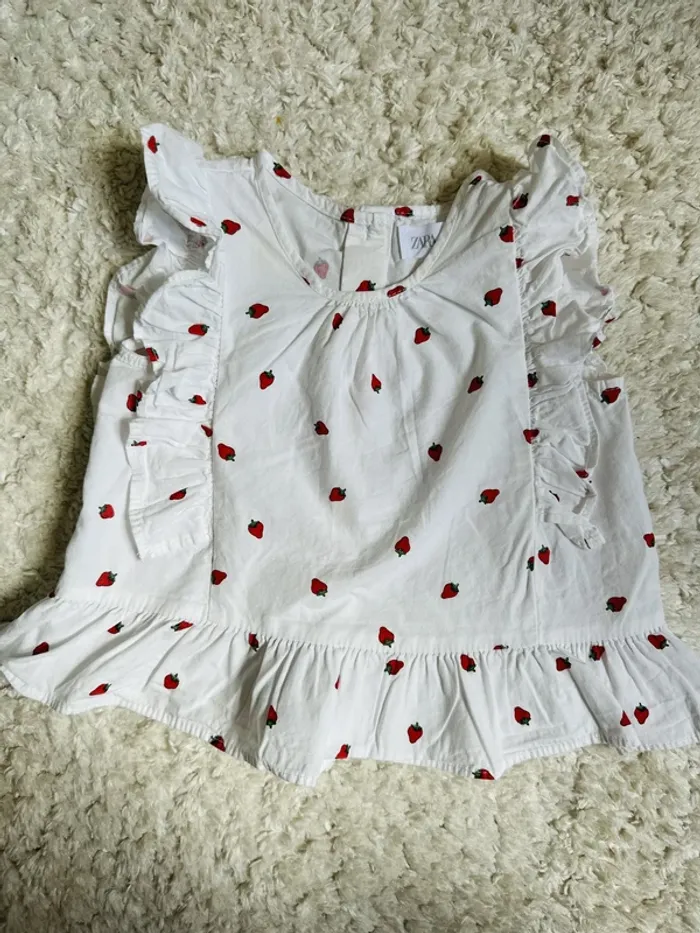 Blouse imprimée fraises 12/18 mois Zara