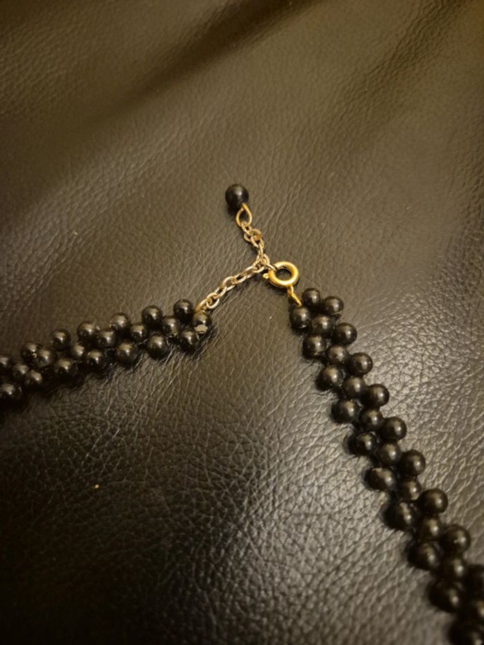 collier ras de cou de perles noires - photo numéro 3