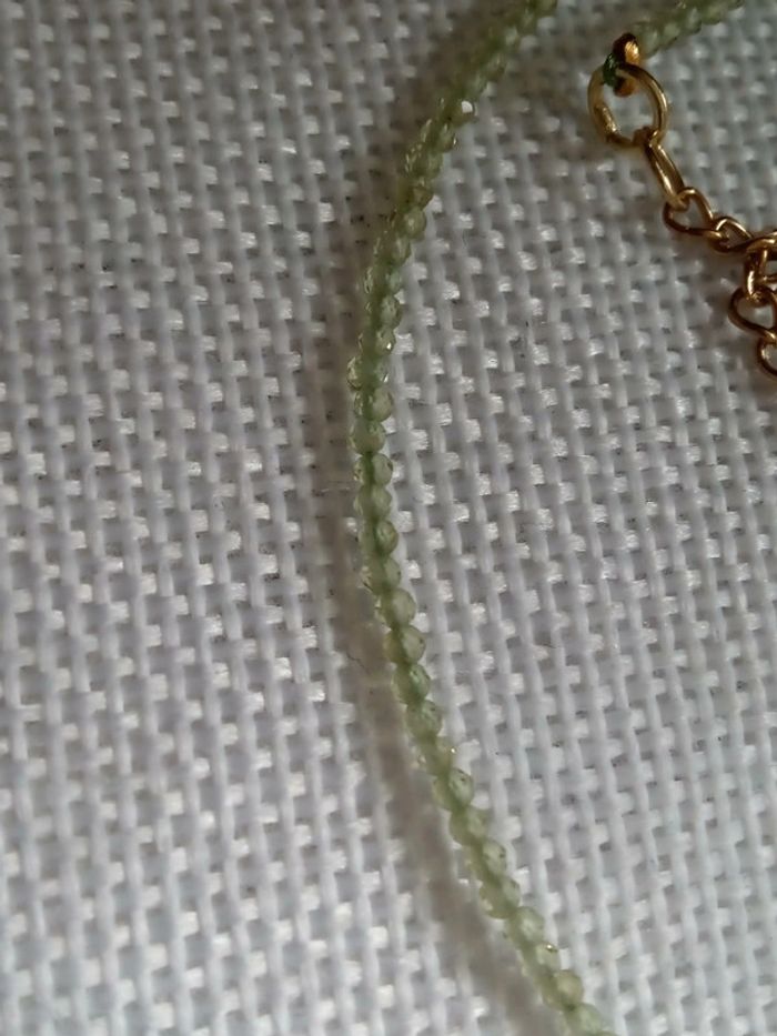 Collier en pierres fines d'olivine 💚. - photo numéro 3