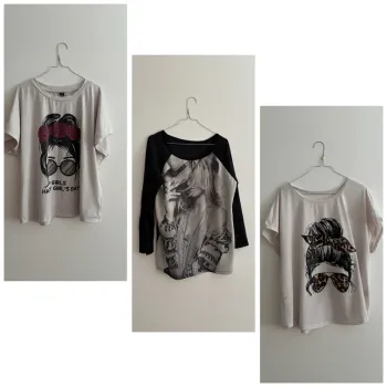 Lot 3 t-shirts Shein Curve 2XL – Imprimés fun & originaux