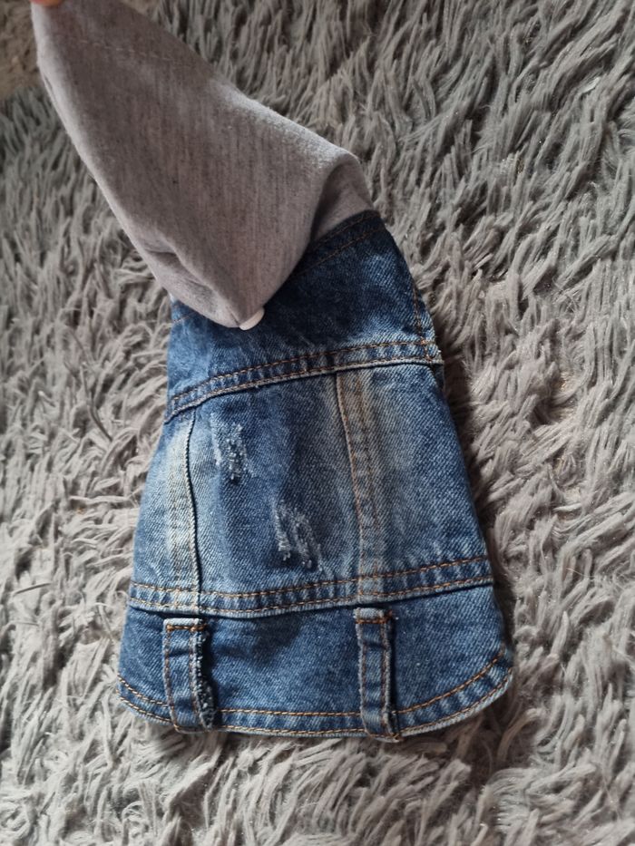 Veste en jean à capuche taille XS chien ou chat - photo numéro 2