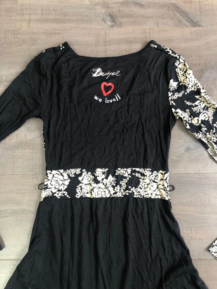 Robe desigual taille XS imprimée papillons noire manches longues - photo numéro 9