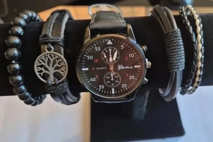 💘Coffret montre homme geneva et 4 bracelets - photo numéro 2
