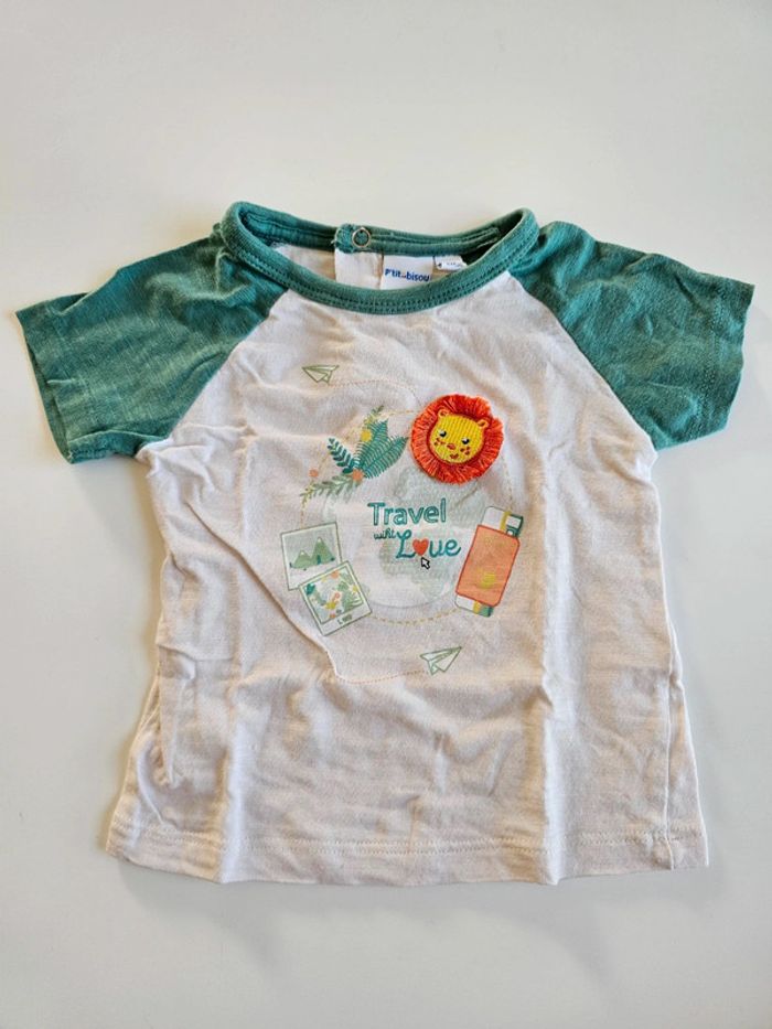 Ensemble tee-shirt/legging - P'tit Bisou - 6 mois/67 cm - photo numéro 2