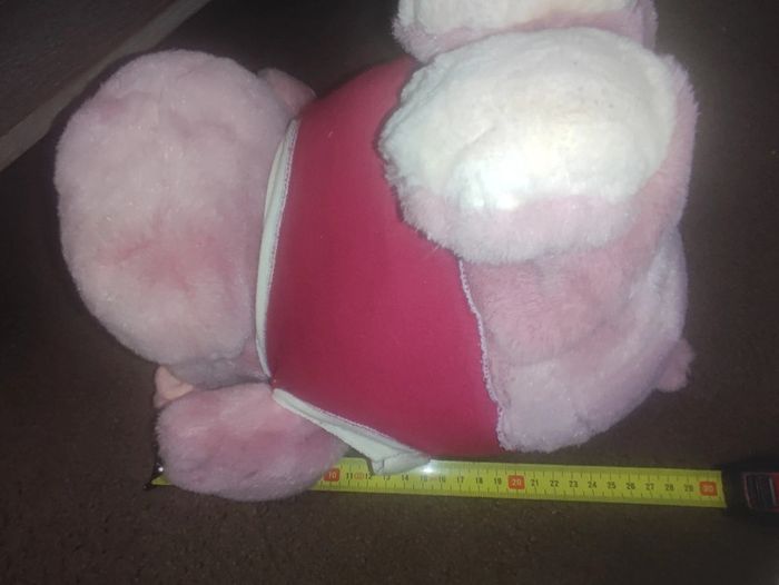 peluche rose hippopotame et blanc - photo numéro 5