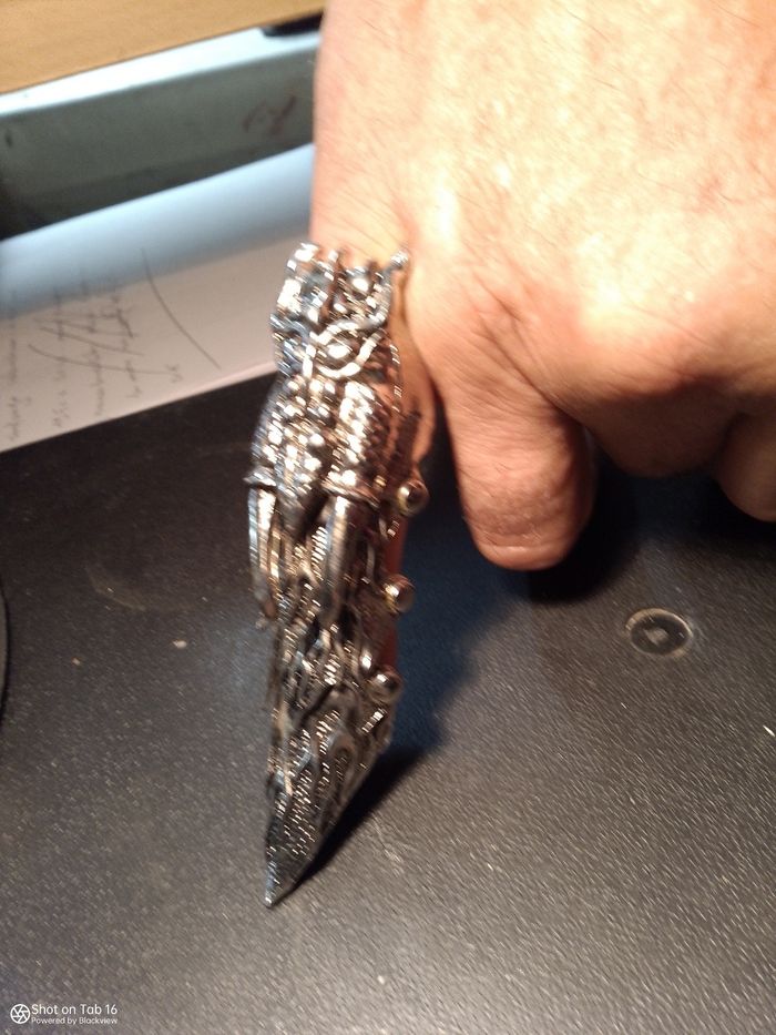 Bague longue à griffe tête de dragon alliage argenté acier - photo numéro 2