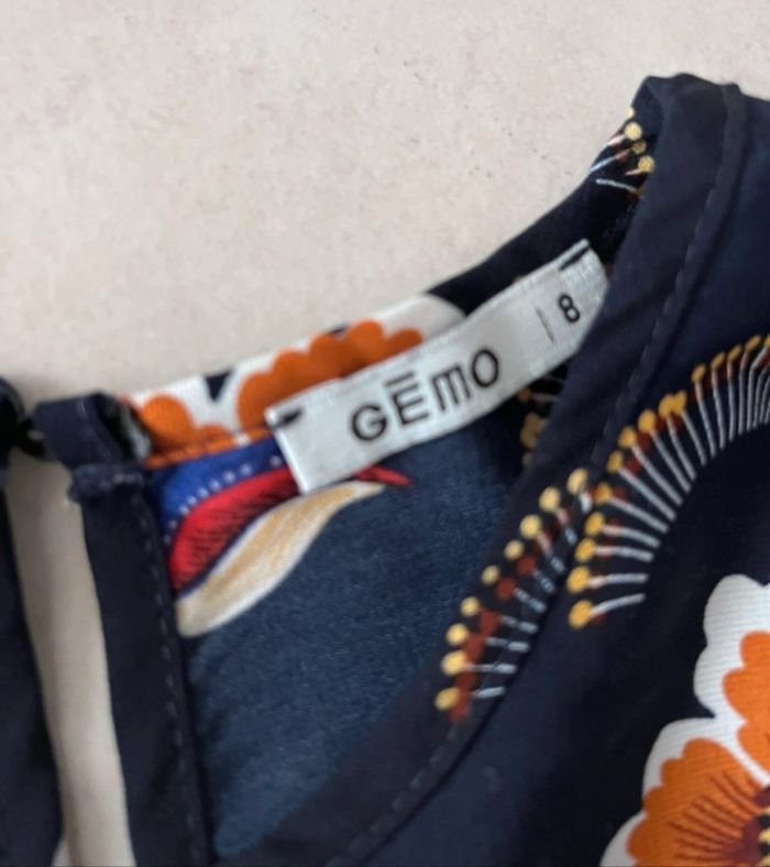 Blouse manches longues bleu marine fleuris 8 ans - photo numéro 3