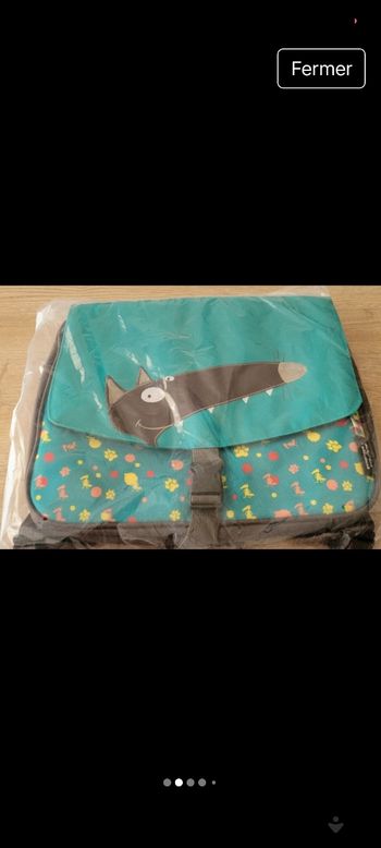 Cartable enfant loup